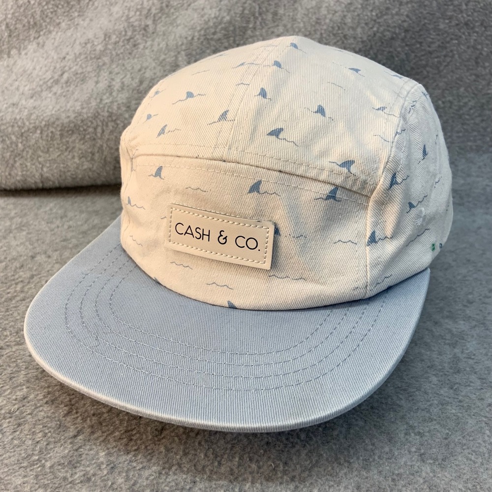 Shark Fin Kids Cream Cash & Co. 5 Panel Snapback Hat Nautical S/M
